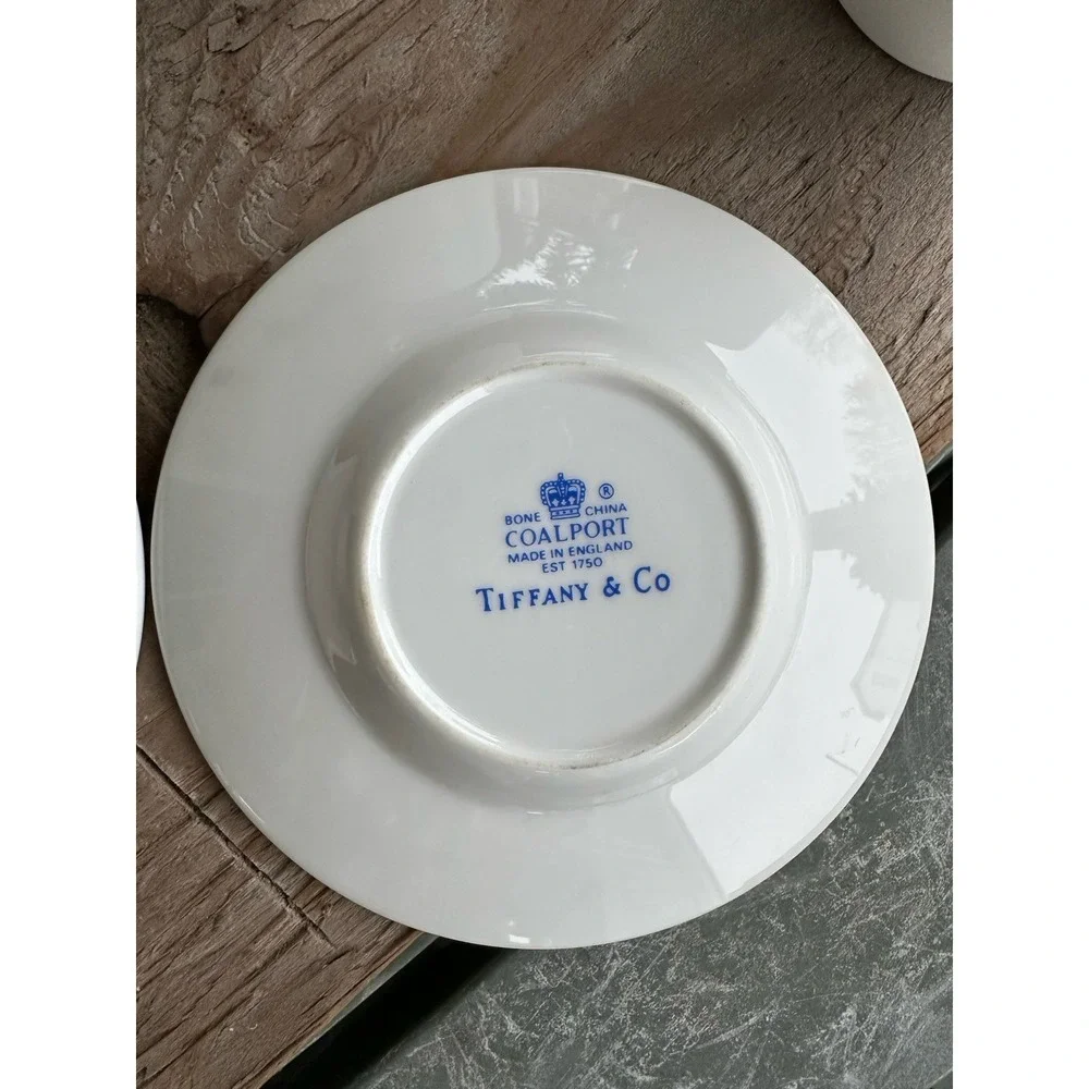 2 Vintage Bone‎ China Coalport MADE IN ENGLAND TIFFANY & CO CUP AND SAUCER